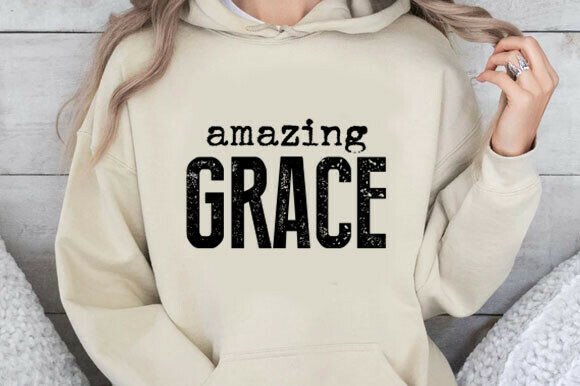Amazing Grace PNG: Distressed Christian T-Shirt Designs