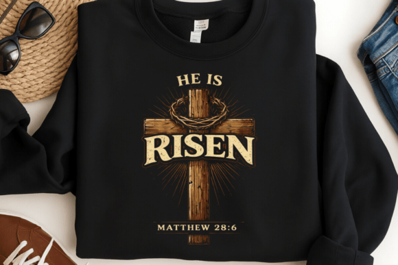 Christian Easter Cross PNG Design for T-Shirt Designs