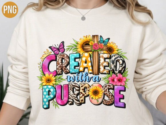 Created with a Purpose Christian PNG T-Shirt Designs