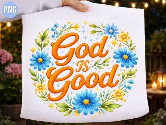 God is Good Floral Christian Gift PNG T-Shirt Designs