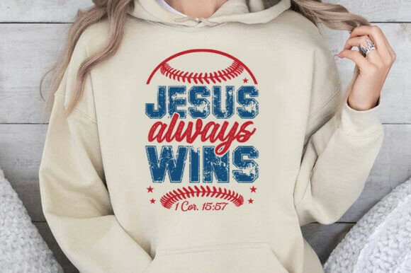 Jesus Always Wins Baseball SVG — T-Shirt Designs