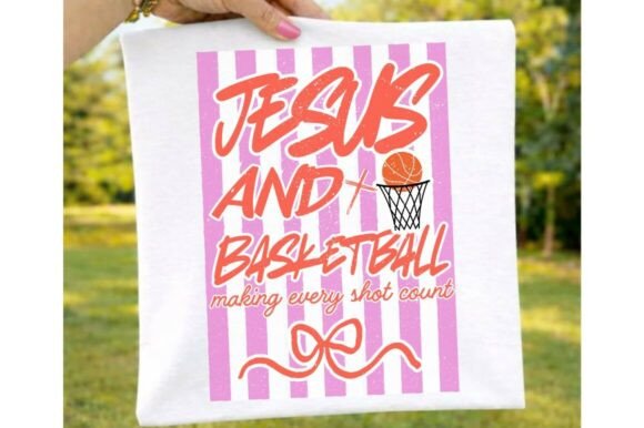 Jesus and Basketball PNG, Christian T-Shirt Designs