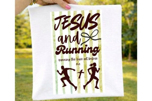 Jesus and Running PNG: Christian Runner T-Shirt Designs