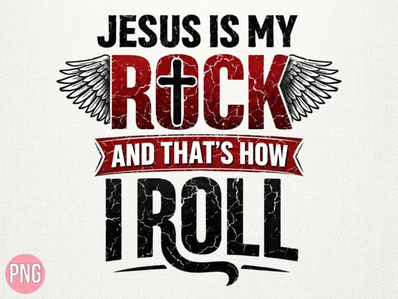 Jesus Is My Rock PNG for T-Shirt Designs