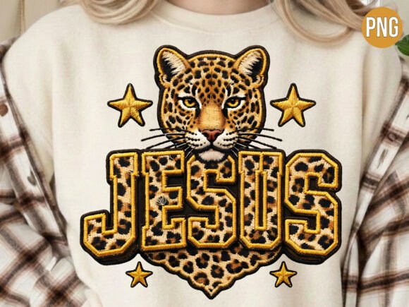 Jesus Leopard Print Cheetah PNG for T-Shirt Designs