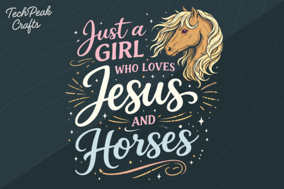 Just a Girl Who Loves Jesus and Horses T-Shirt Designs