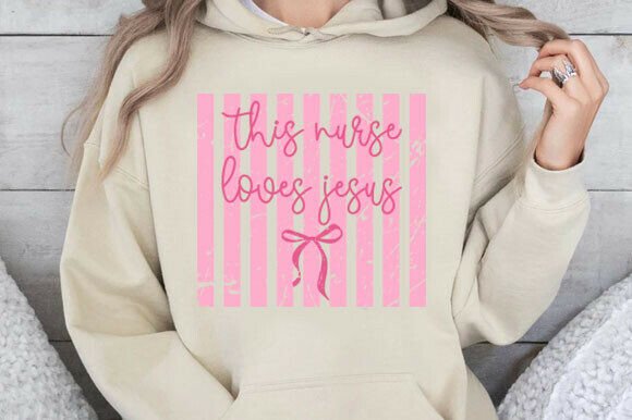 Nurse Loves Jesus PNG: Christian Faith T-Shirt Designs