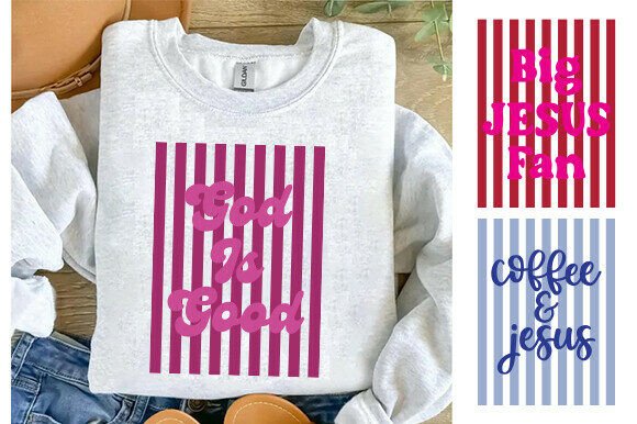 Striped Christian PNG Bible Verse Bundle for T-Shirt Designs