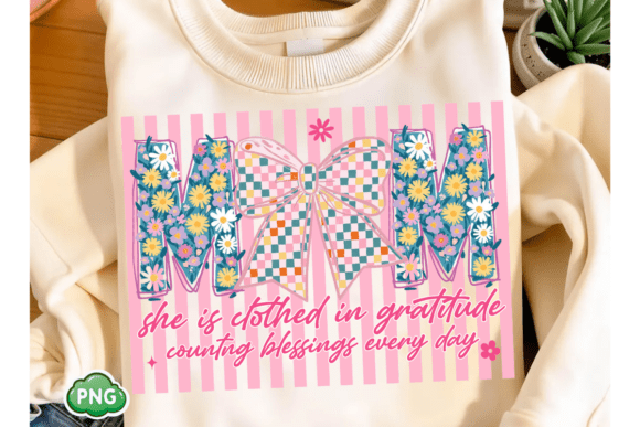 Striped Mom PNG: Christian Mother’s Day T-Shirt Designs