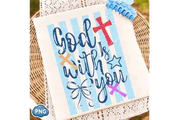 Stripes God Is with You PNG: T-Shirt Designs