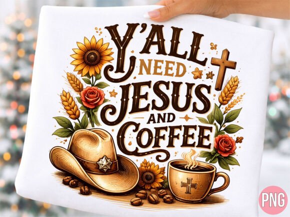 Y All Need Jesus Coffee Western Shirt